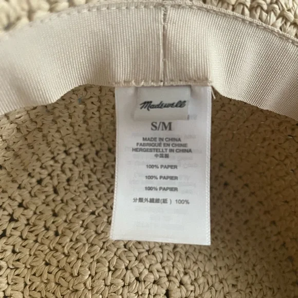 Madewell Straw Bucket Hat s/m - Picture 3 of 4